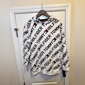 Tommy Hilfiger Logo Boys Sz 8-20 Hoodie - Red,White &Blue Cozy Y2K TBFCB07F-100